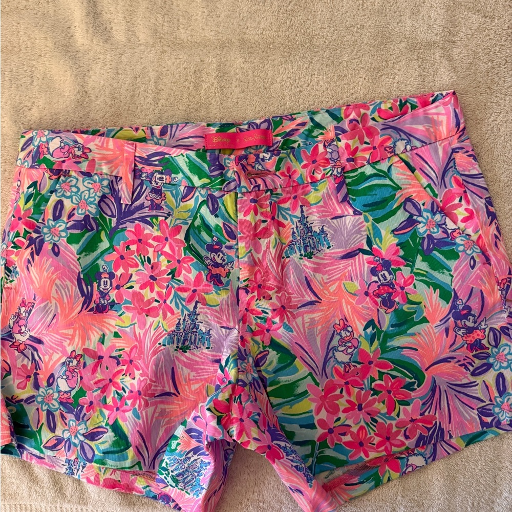 Lilly Pulitzer Pink and Green Floral Women's Shorts